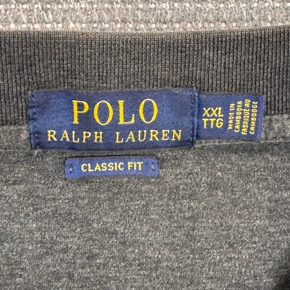 Polo Ralph Lauren Mens XXL Classic Fit Short Sleeve Polo Shirt Gray Blue Pony